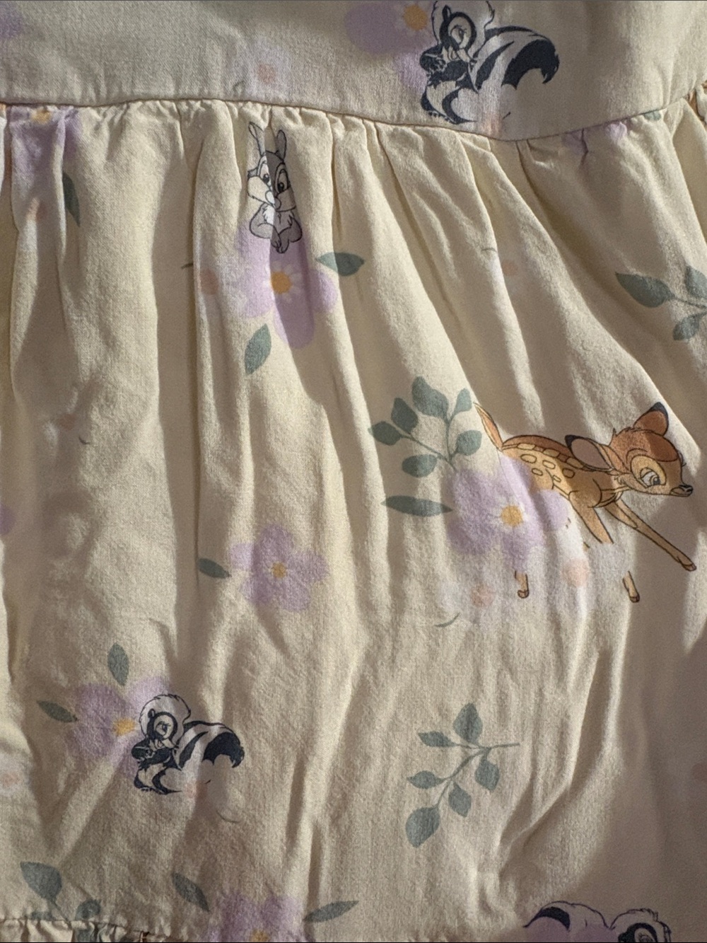 Her Universe Cream Floral & Bambi Print Tiered Puff-Sleeve Dress sz 3X - Picture 3 of 6